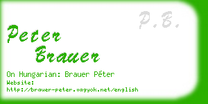 peter brauer business card