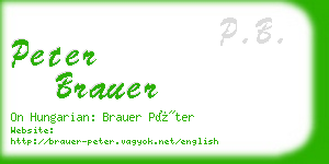 peter brauer business card